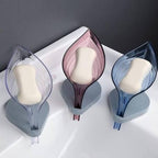 Pack of 2 Creative Leaf-Shaped Self-Draining Soap Holder – Non-Slip Suction Base Decorative Soap Dish