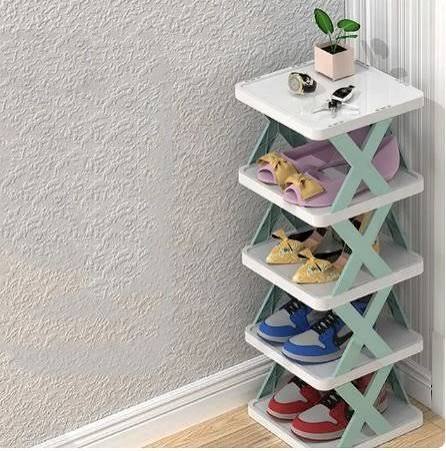 Multi-Tier Stackable X-Shape Shoe Rack – Space Saving Modular Footwear Organizer & Storage Shelf - 4-Layer & 5-Layer