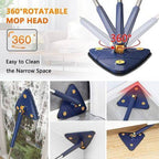 360° Rotating Triangle Twister Mop – Self-Wringing Cleaning Mop for Floors, Walls & Ceilings