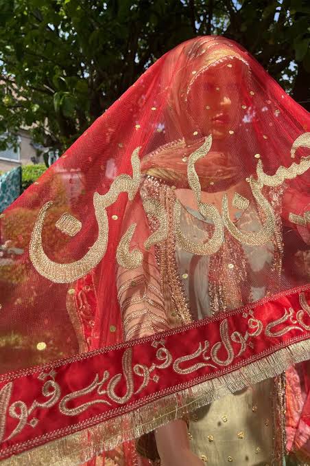 Customise Bridal Dupatta with Qabool Hai Border & Tilla Work