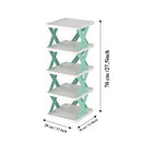 Multi-Tier Stackable X-Shape Shoe Rack – Space Saving Modular Footwear Organizer & Storage Shelf - 4-Layer & 5-Layer