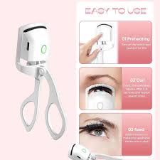 Rechargeable Heated Eyelash Curler with Built-in Lash Comb