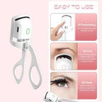 Rechargeable Heated Eyelash Curler with Built-in Lash Comb