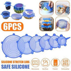 Grand Bazar™ 6Pcs Universal Stretch Silicone Lids Set | Reusable Bowl & Food Covers