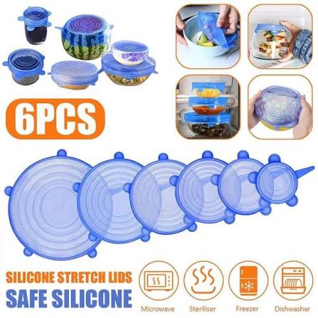 Grand Bazar™ 6Pcs Universal Stretch Silicone Lids Set | Reusable Bowl & Food Covers