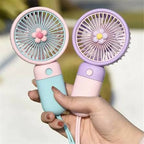3-Speed USB Handheld Mini Fan – Rechargeable Portable Handy Fan with Type-C Cable