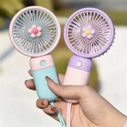 3-Speed USB Handheld Mini Fan – Rechargeable Portable Handy Fan with Type-C Cable