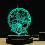 Customize – Acrylic 3D Illusion LED Night Lamp with Black Wooden Base