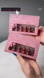 12 Pcs Mini Gourd Lipstick Set - Matte & Long-Lasting Waterproof Lipsticks (Pack of 12)