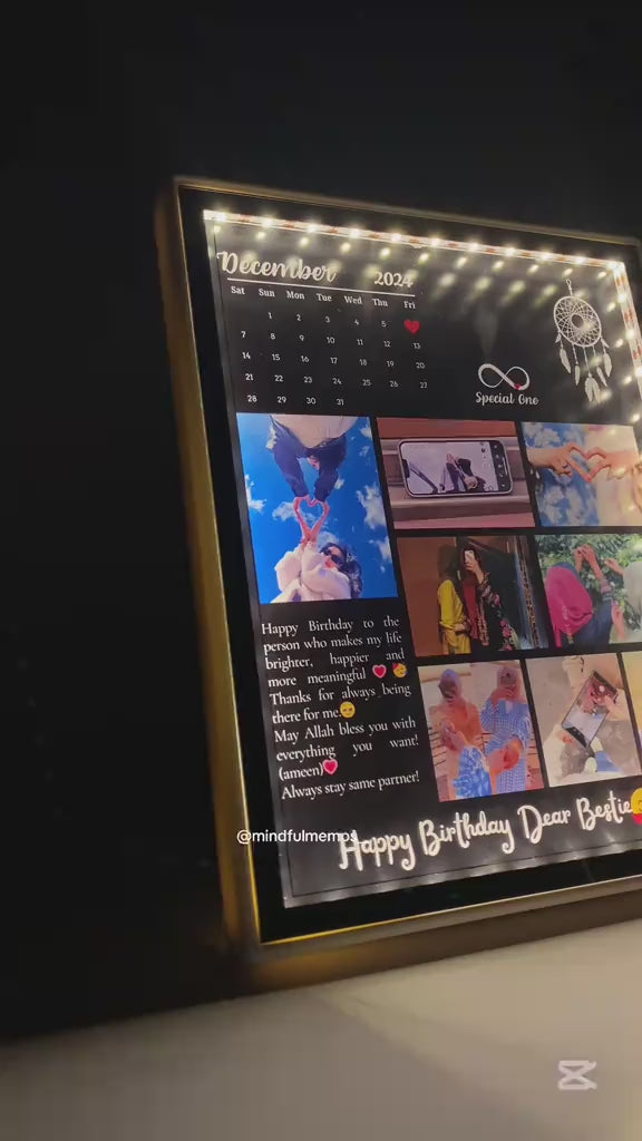 Customized Square Magic Mirror Frame with Name & Picture