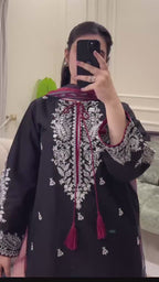 Ready to Wear Heavy Embroidered Malai Lawn 2-Piece Suit with Farshi Shalwar