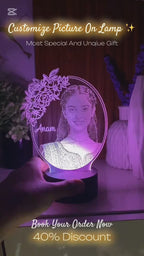 Customize – Acrylic 3D Illusion LED Night Lamp with Black Wooden Base