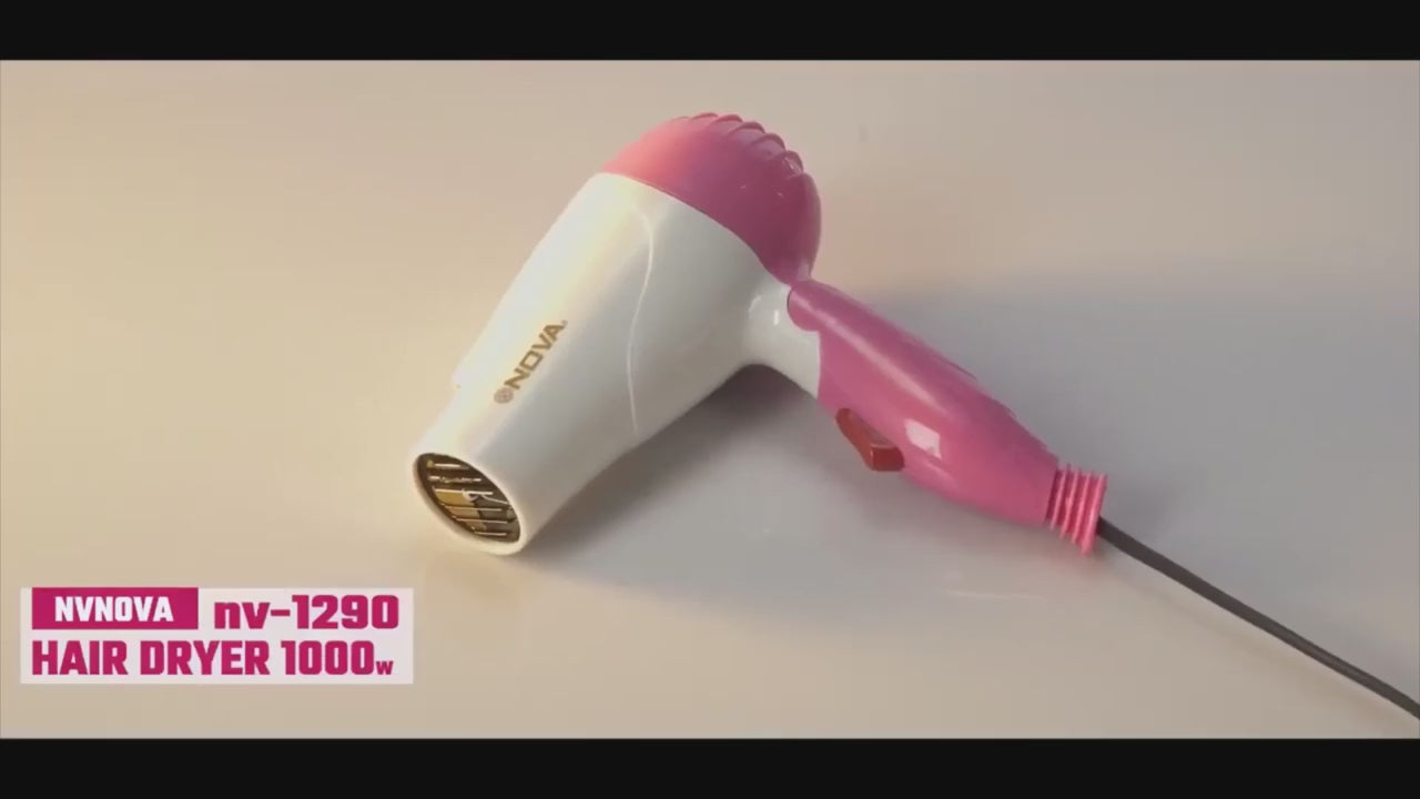 Nova NV-1290 Foldable Hair Dryer – 1000W Portable Travel Hair Dryer