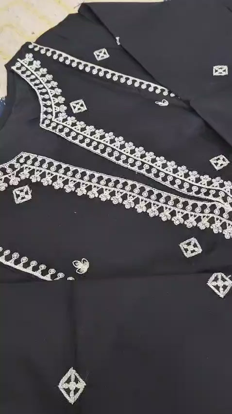 Readymade Heavy Embroidered Cotton Shirt with Farshi Shalwar | 2-Piece Luxury Suit