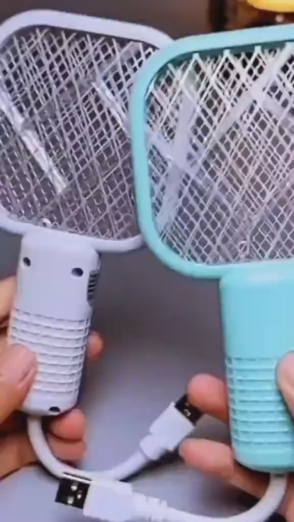 2-in-1 Rechargeable USB Electric Mosquito Swatter Racket & UV Bug Zapper Trap