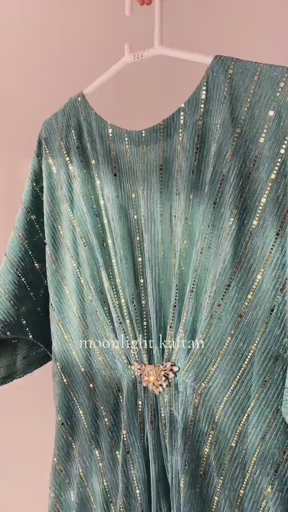 Ready to Wear Moonlight Kaftan Dress with Attached Inner | Free Size Flowy Party Dress