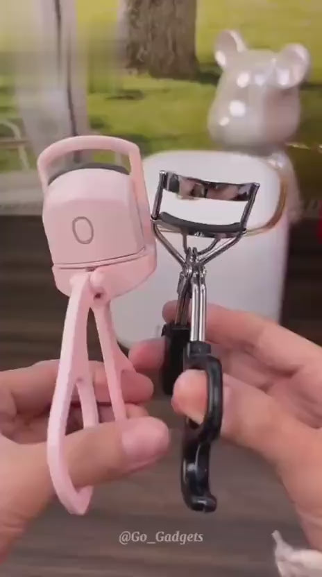 Rechargeable Heated Eyelash Curler with Built-in Lash Comb