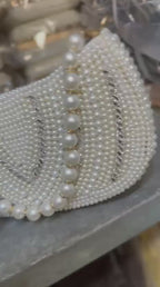 White Pearls Hand Clutch & Crossbody Bag for Girls