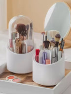 360 Degree Rotation Cosmetic Brush Holder with Transparent Top