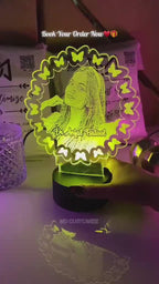 Customize – Acrylic 3D Illusion LED Night Lamp with Black Wooden Base