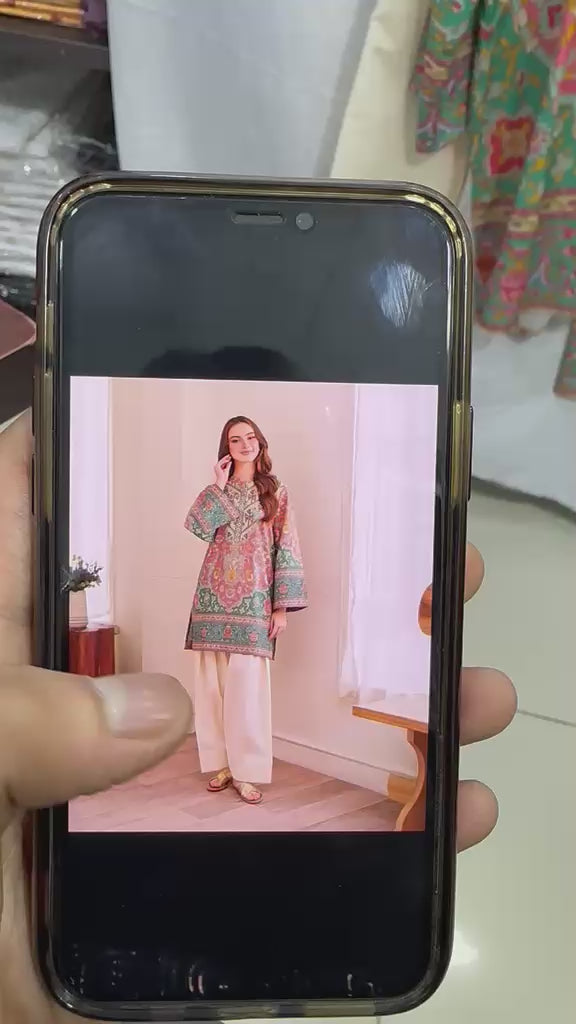 Trendy Printed Doria Lawn Cord-Set with Farshi Trouser