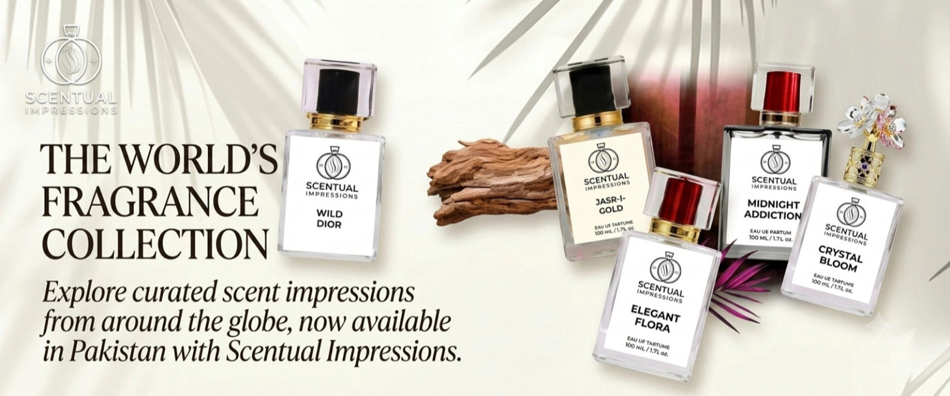 Scentual Impressions perfume bottles with text on a white background