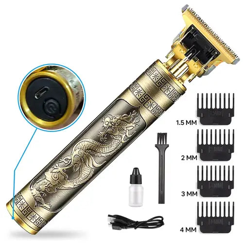 Vintage T9 Professional Hair Trimmer – Rechargeable Metal Body Electric Clipper